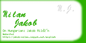 milan jakob business card